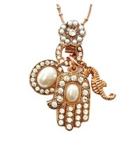 Oriental Hamsa Necklace by Amaro Jewelry